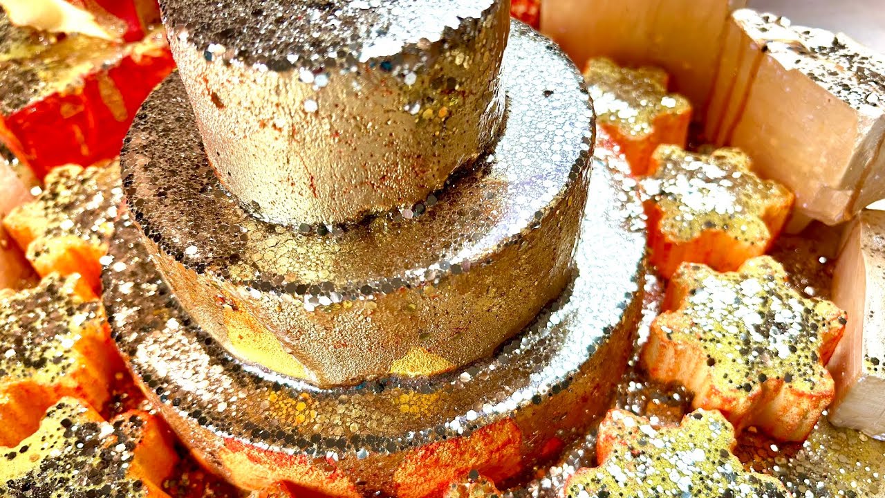 Happy Birthday January Babies ✨💛 | Chrome Gold Drip Cake | Yellow Dyed Chalk | ASMR | No Edits OAP