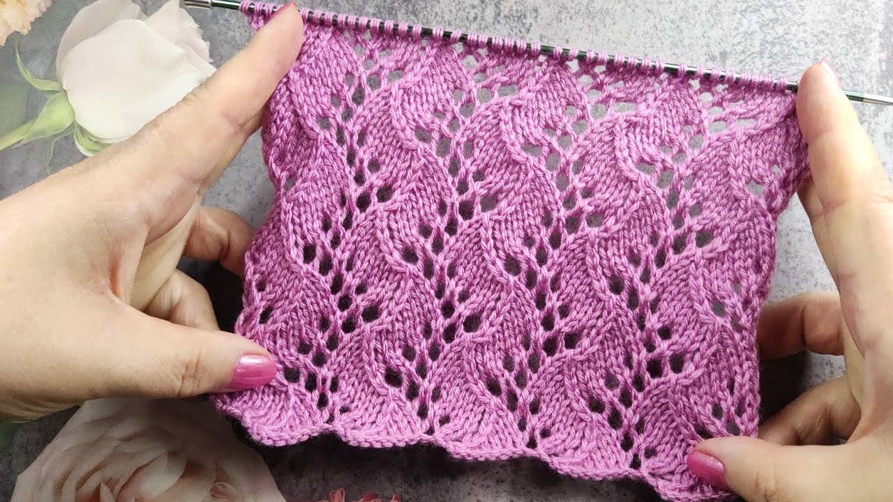 Lace Stitch Knitting Pattern| Ajourmuster stricken| Punto Traforato ai ferri| Point Ajouré de Tricot