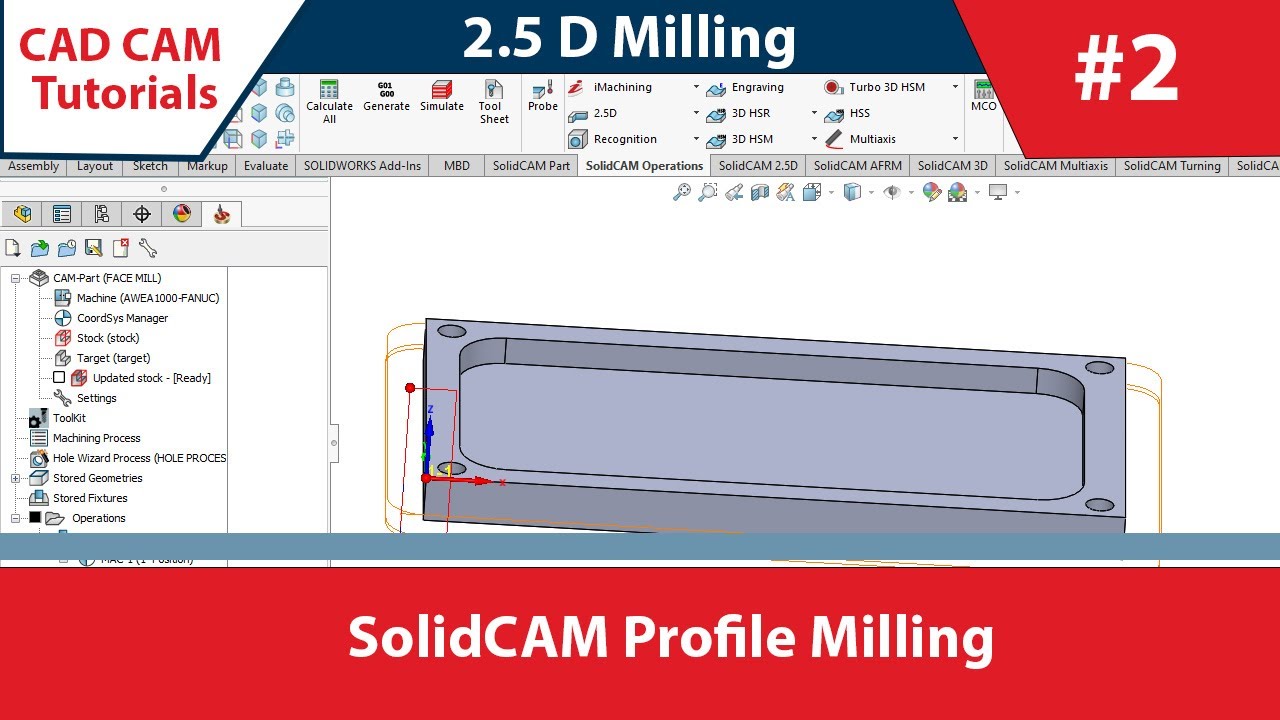 SolidCAM: DAY 2:  Profile Milling Operation #solidworks #solidcam #milling #profile