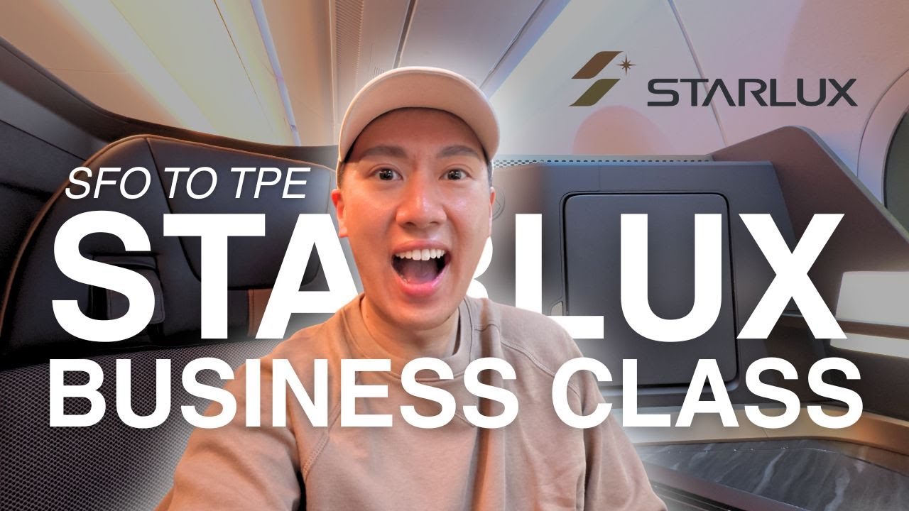 Flying STARLUX Business Class: yummy food, comfy seats, and boba in the sky?? ✈️ DJI Action 5 Vlog