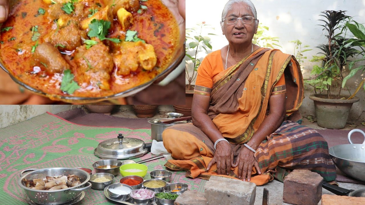 Goat legs curry || healthy goat legs recipe made by granny