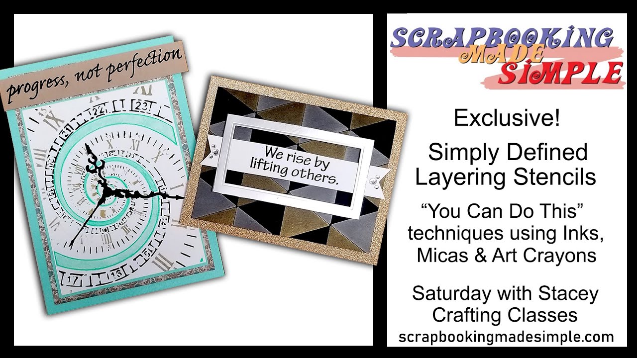 #435 Simply Defined Layering Stencils Easy Inking & Coloring with Marabu, Ranger & Couture Creations