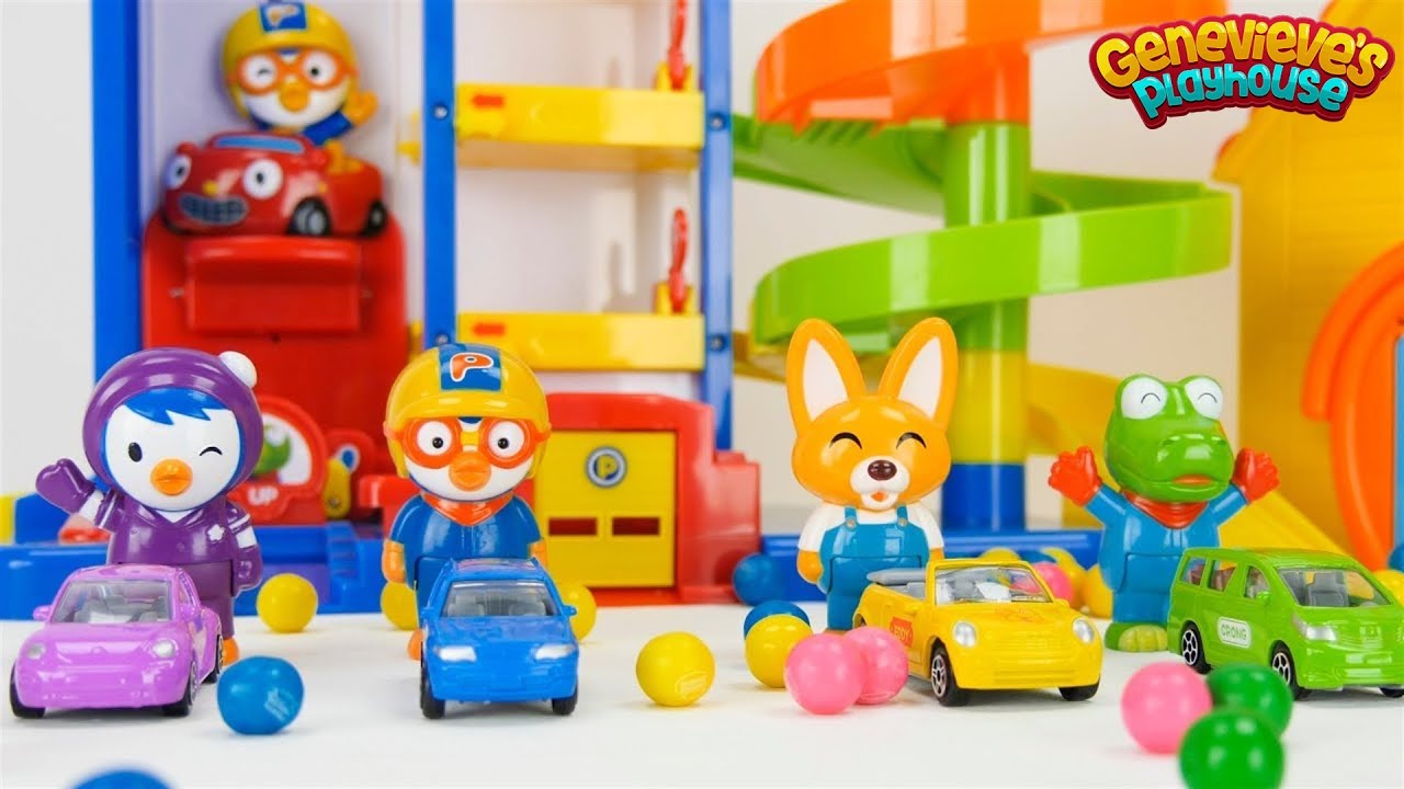 Pororo the Little Penguin Colorful Toy Cars Playset!