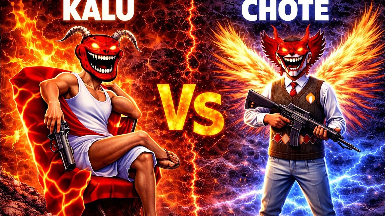 Chhote🗿VS Kaluuu🗿Do Bhai Dono Tabahi 👉💀👈 Wait For End 🤡 #freefire #freefireshorts #kaluu #funny 