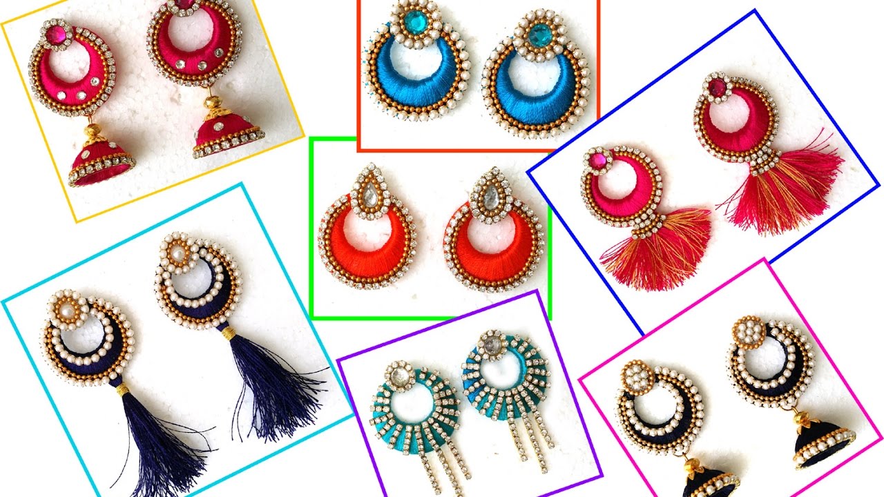 How to make silk thread Chandbali Tassel & Chandbali Jhumkas earrings in festive