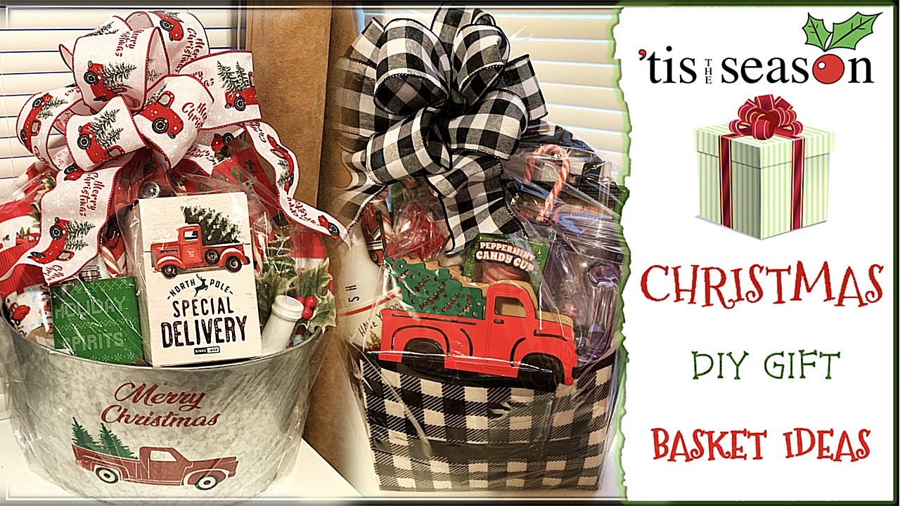 Affordable, Gorgeous DIY Christmas Gift Baskets! 19 Dollar Tree Hacks. HOW TO MAKE GIFT BASKETS