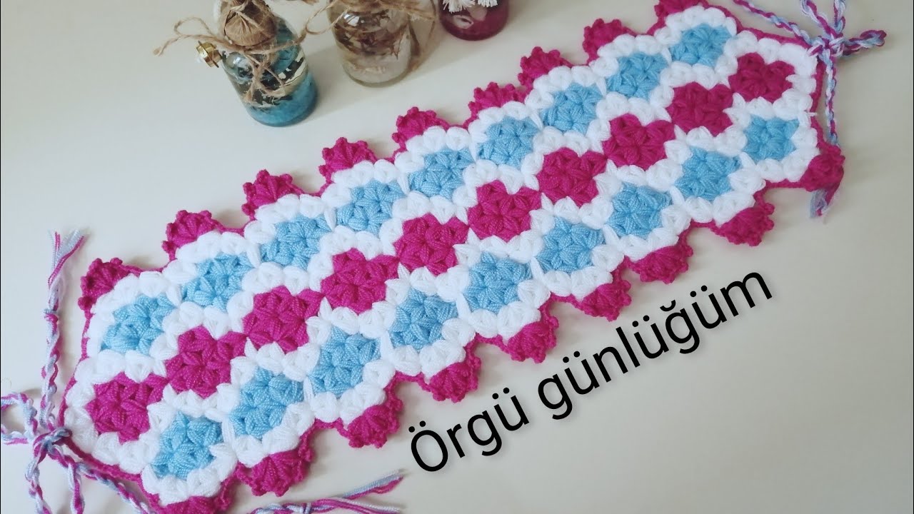 🧶 Sıralı çizgili uzun lif modeli yapımı