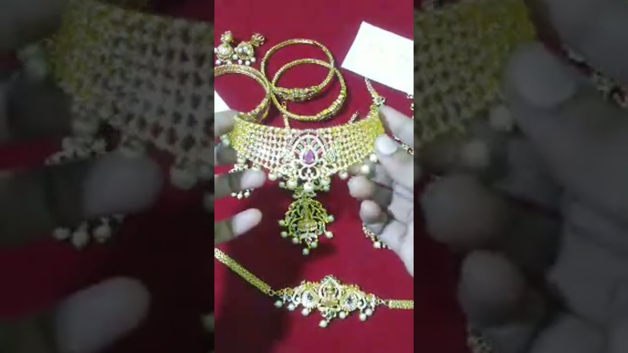 7 #onegramgoldjewellery 👸 Madhilo Mata collection #immitationjewellery 🌿🌷#cz