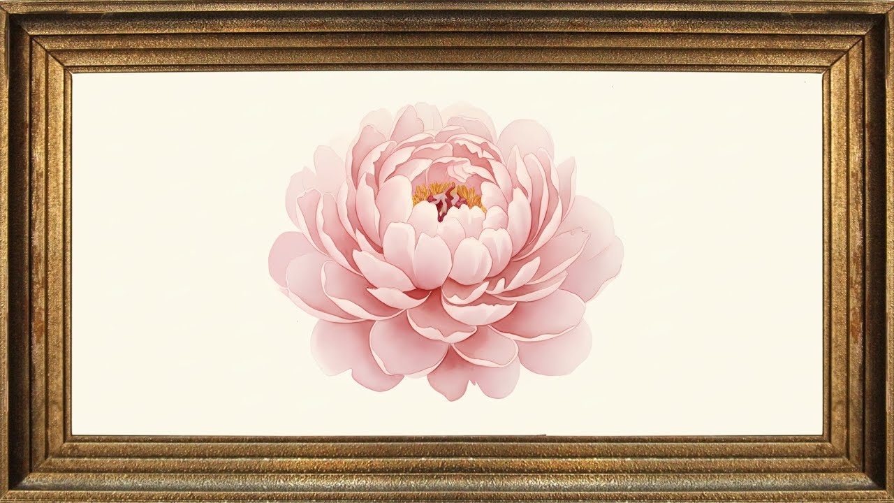 Elegant Floral Wall Art Loop | 2 Hours of Pink Peony Ambience for Relaxation