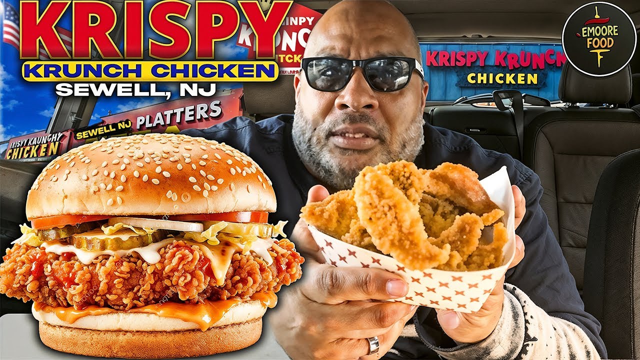 Обзор хрустящей курицы Krispy Krunch 🍗 | Тестирование хрустящей курицы и сэндвичей | Сьюэлл, Нью-...