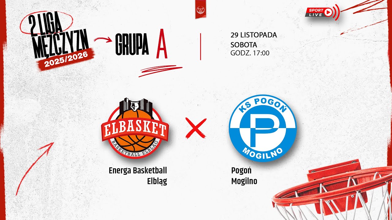 Energa Basketball Elbląg - Pogoń Mogilno (2 LM)