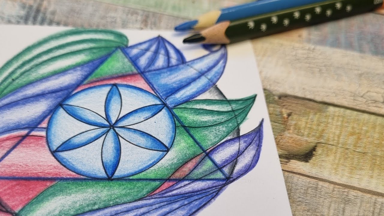 Abstract Geometry Art | 6-Petal Mandala in Color