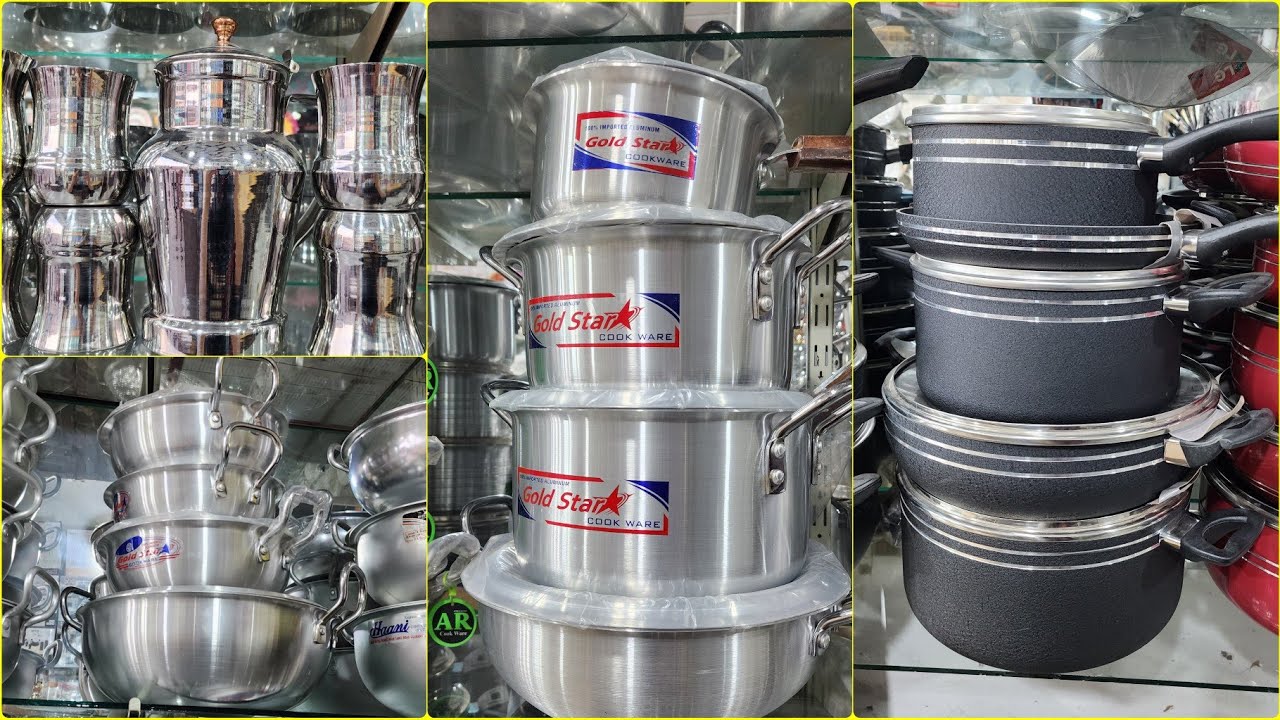 Silver Steel Bartan Wholesale Market Pakistan/Stainless Steel Cookware Gujranwala/Nonstick Cookware