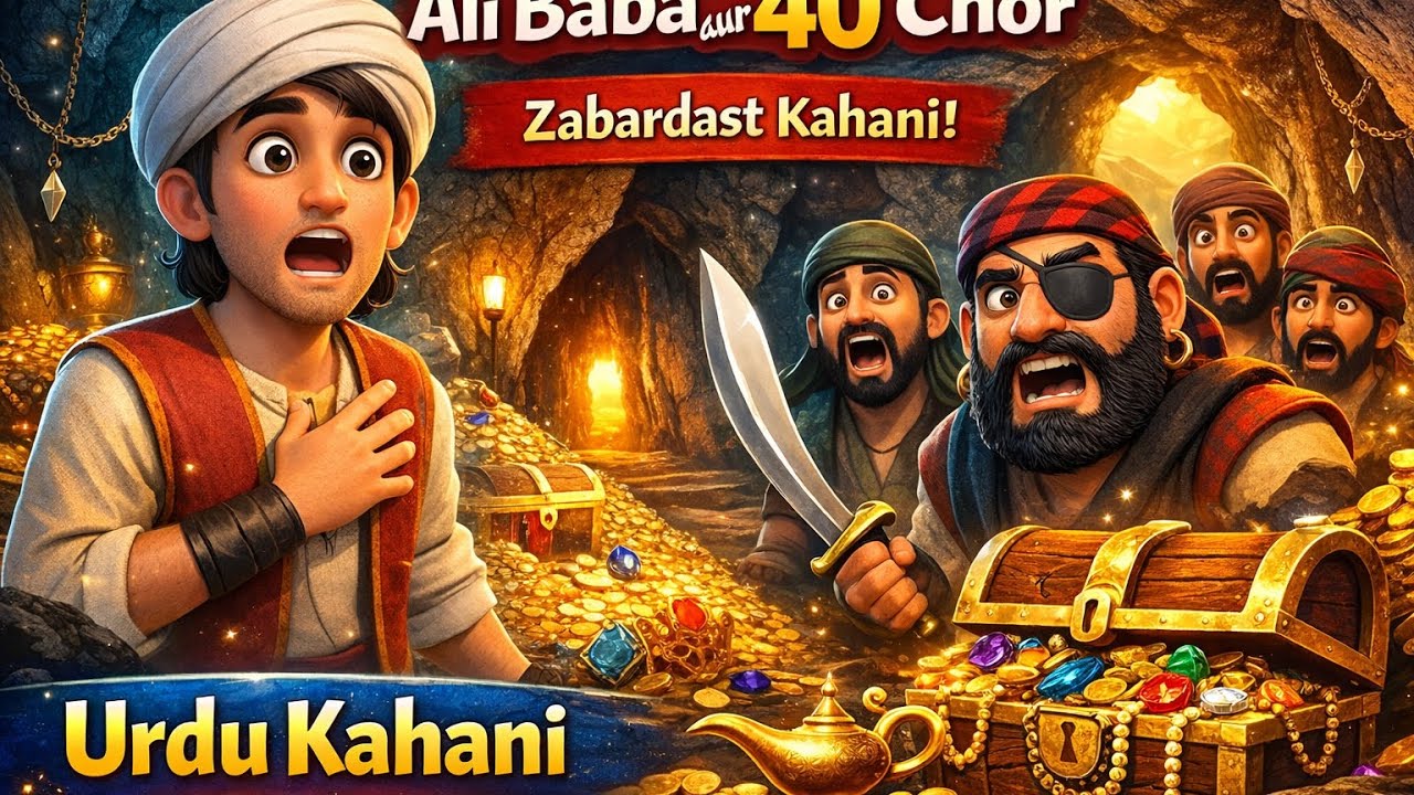 Alibaba Aur 40 Chor Ki Zabardast Kahani | Urdu Story | 3D Cartoon Animation