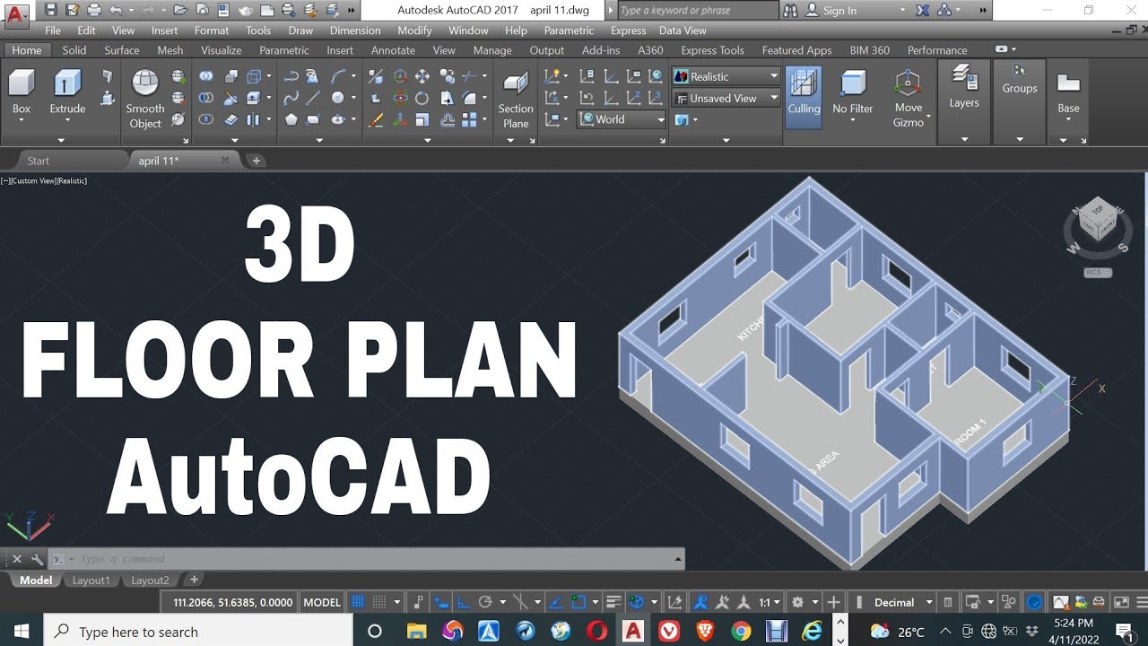 3D Floor Plan | AutoCAD