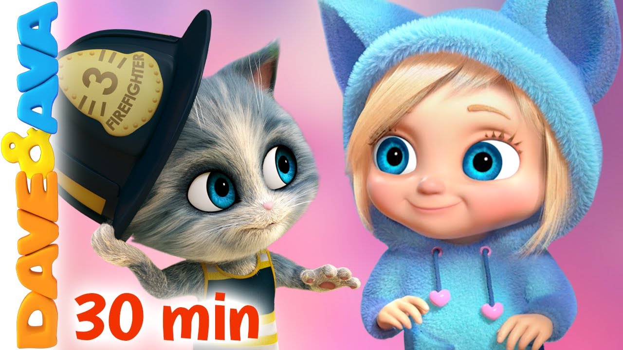🤗 Five Little Firemen and More Nursery Rhymes | Mix a Pancake | Baby Songs by Dave and Ava 🤗