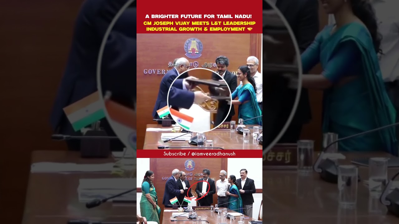 🤝 CM Joseph Vijay meets L&T leadership to strengthen industrial growth and employment 👷&zwj;♂️ #Shorts