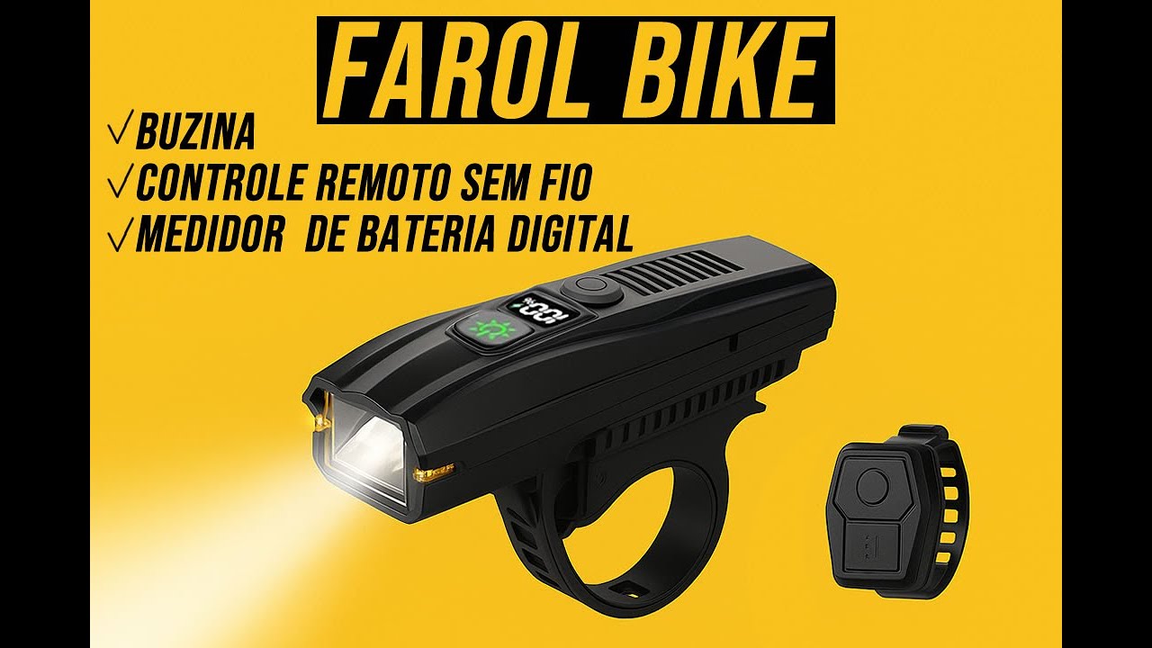 Farol Bike Buzina e Controle Remoto sem Fio - Tio Chico Shop