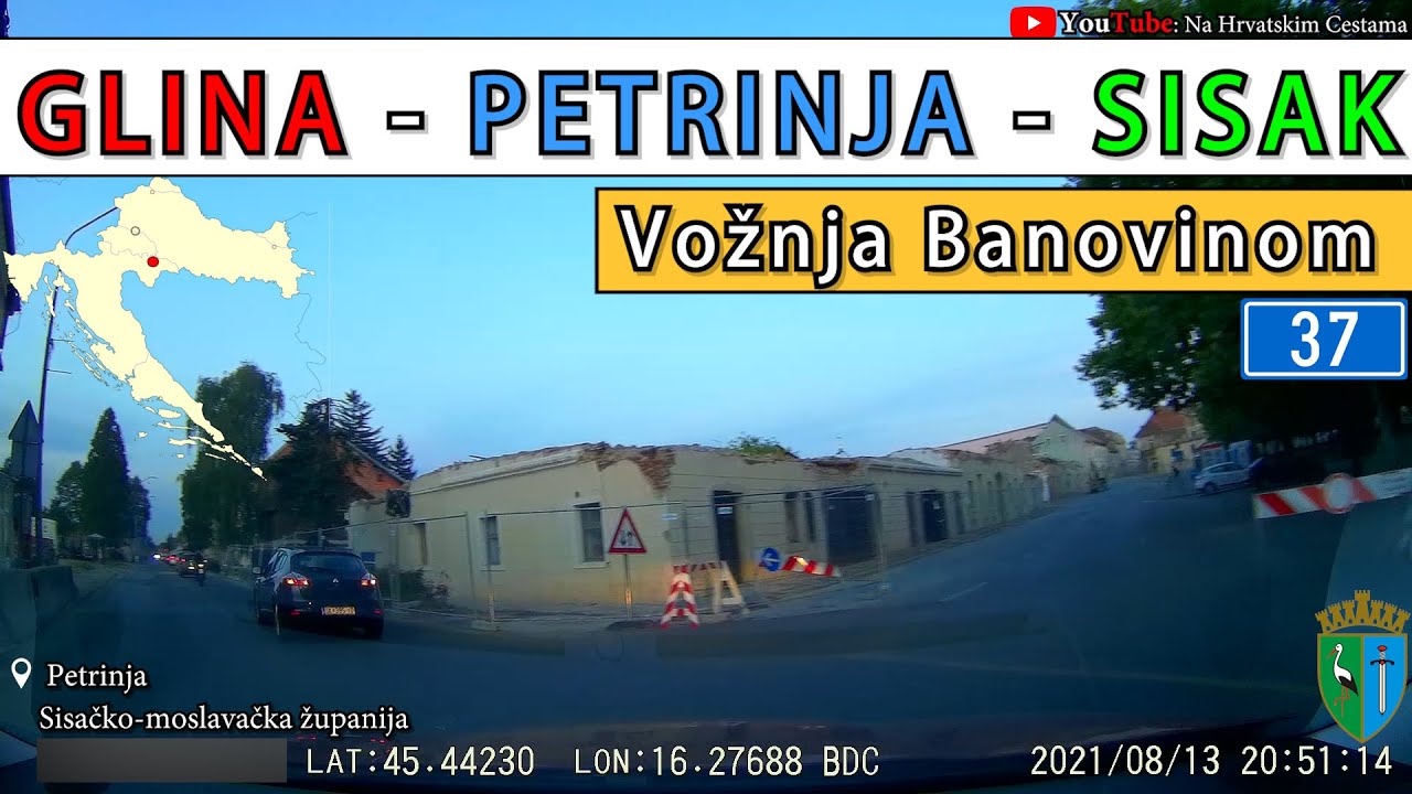 Vožnja Banovinom: Glina - Petrinja - Sisak | Državna cesta D37