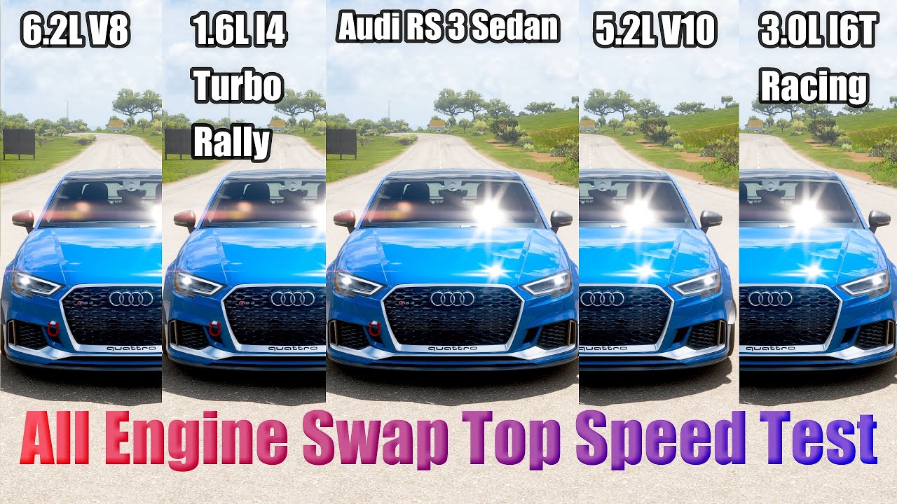 2020 Audi RS3 Sedan || All Engine Swap Top Speed Test || Forza Horizon 5 || PC 4K ||