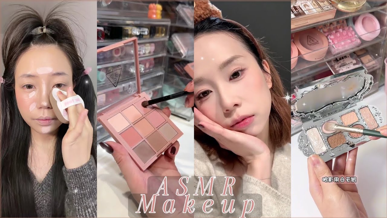 ASMR Makeup 🖤 Aesthetic video tutorial 🍃Asian Makeup 🎀GRWM