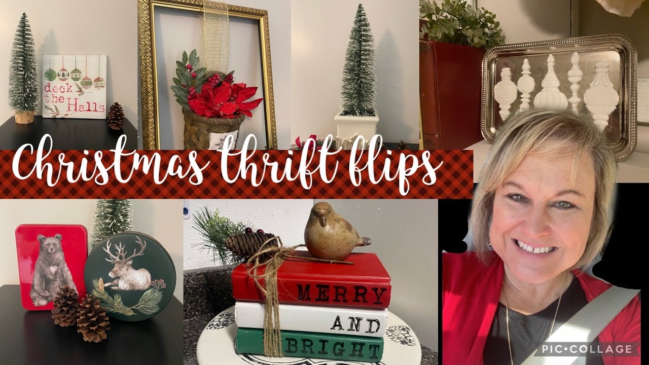 Christmas Thrift Flips/IOD Noel Paint Inlay/Christmas Valley Transfer/Bauble Moulds/Book Stack