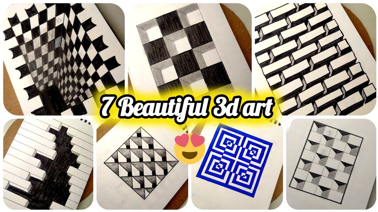 7 Beautiful 3D Geometric Art Drawing | 7 Days 3D Art Challenge | Canvas of Faith