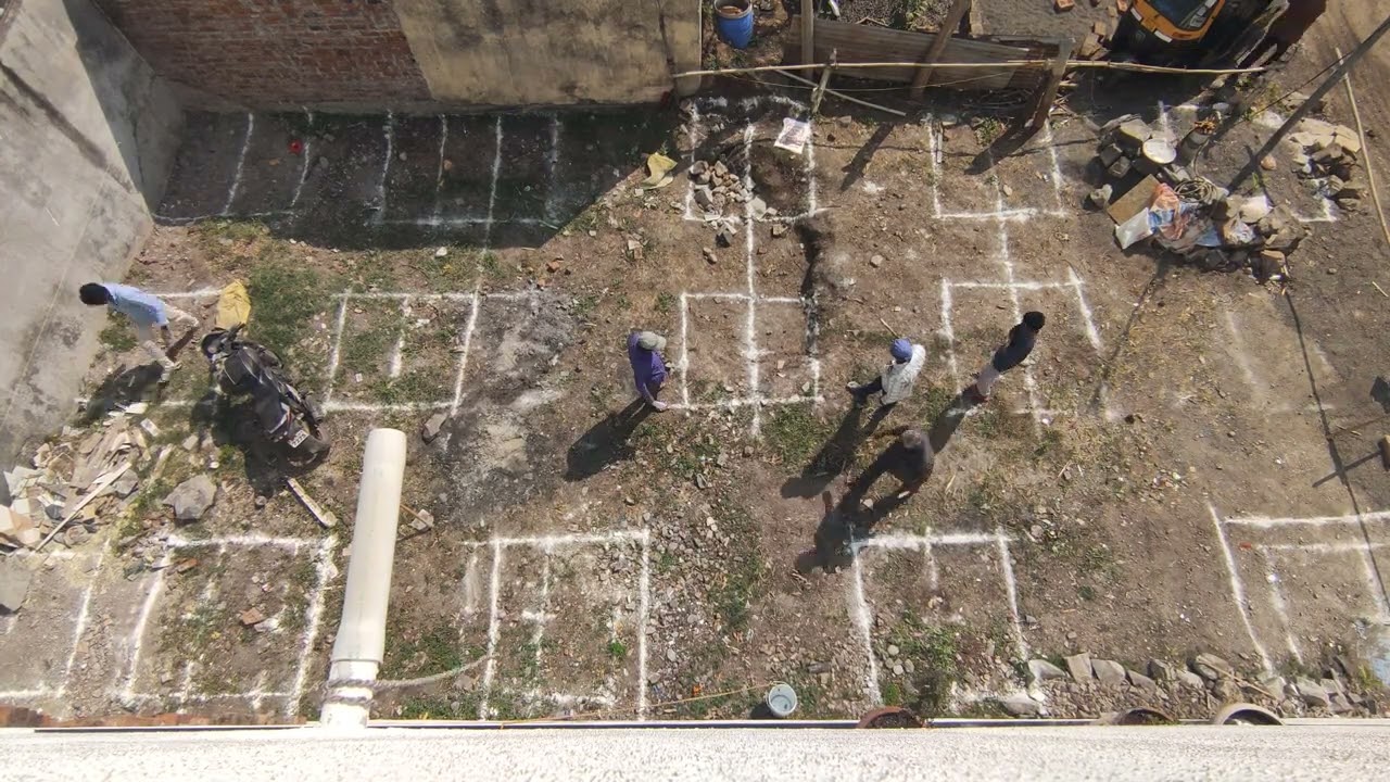 How to Layout a Building Foundation FAST | Construction Site Marking [TIME LAPSE]