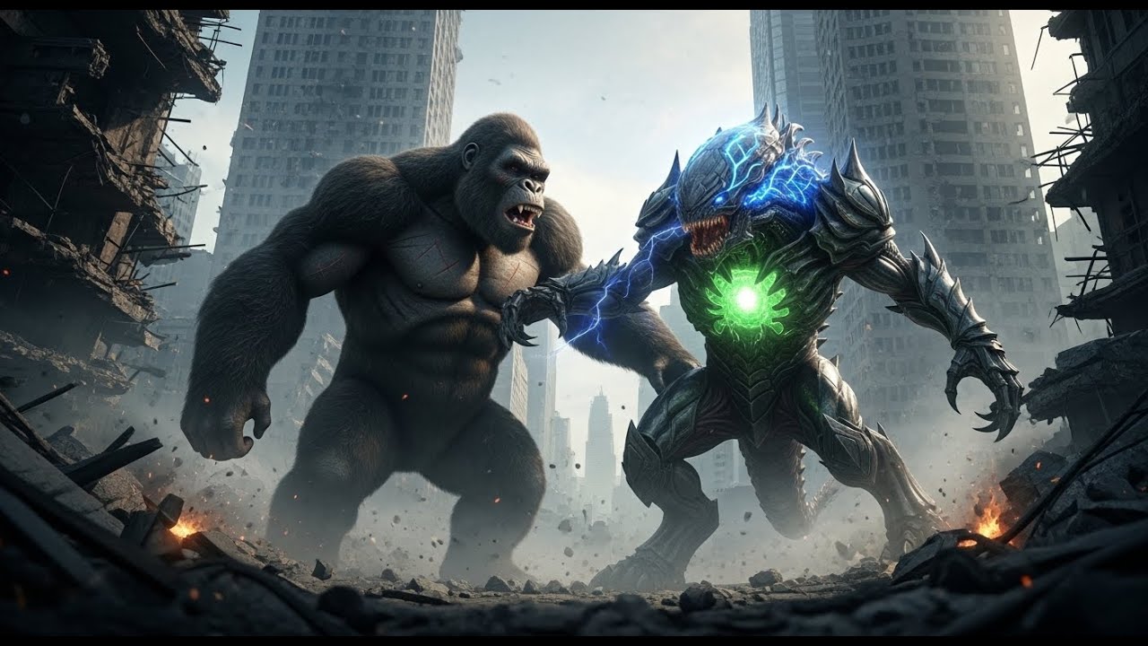 King Kong vs. Alien Invasion on Earth..#KingKong#AlienInvasion