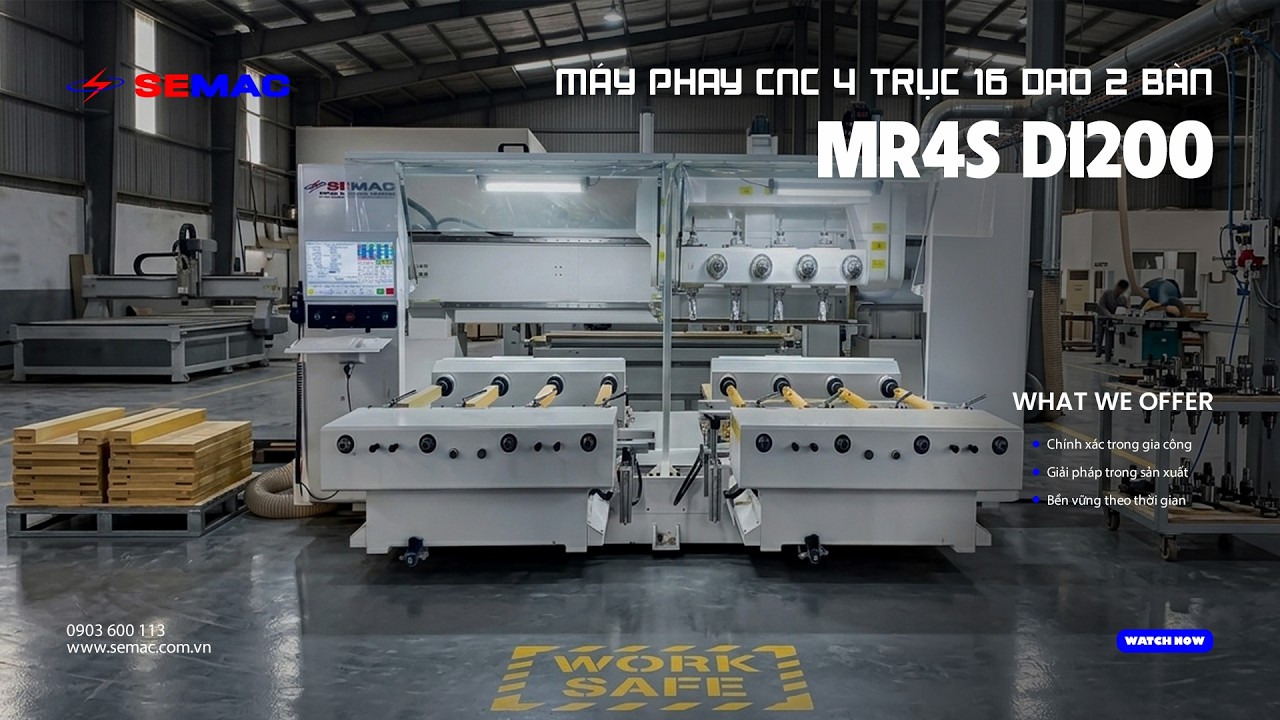 Top Giải Pháp Gia Công Liên Tục | Máy CNC 4 Trục 16 Dao – 2 Bàn Luân Phiên | MR4S D1200