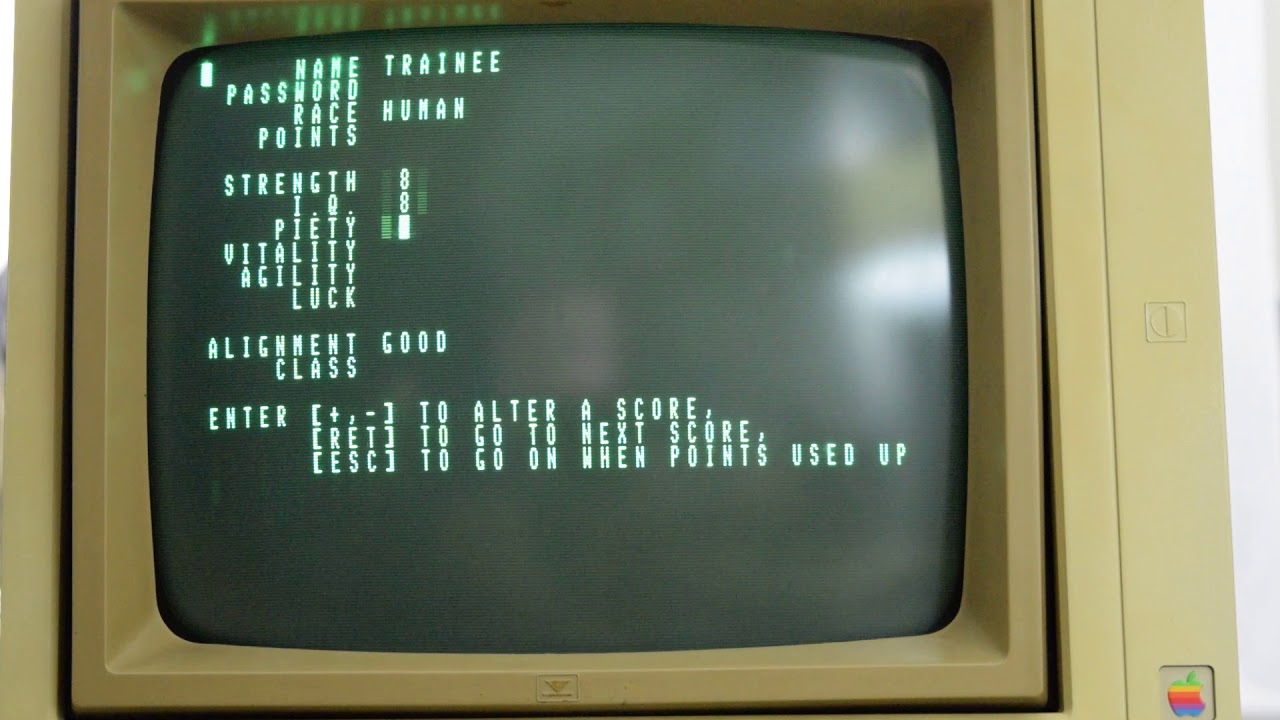 Wizardry Proving Grounds of the Mad Overlord 1981 Apple Start Screen
