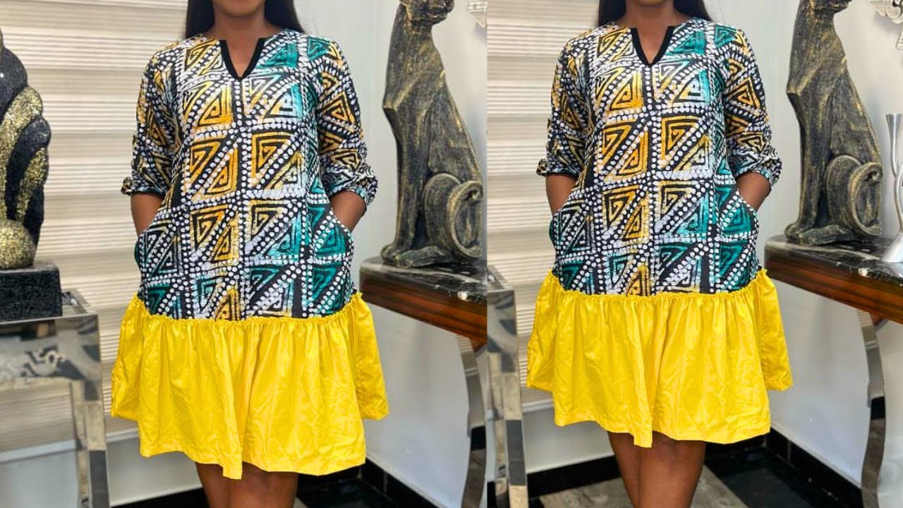 How to cut and sew a Simple Shift dress with gathers.