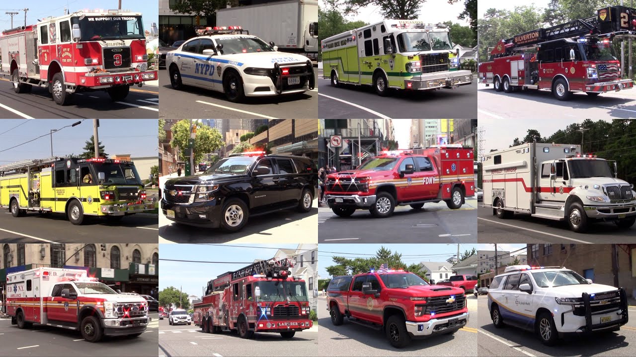 Police Cars Fire Trucks And Ambulances Responding Compilation Part 35 -July 2025