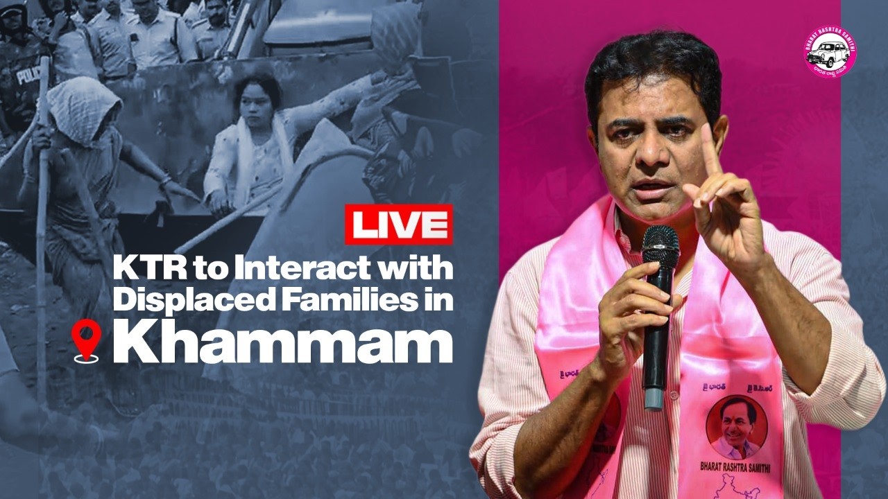 LIVE: KTR Consoles Victims of House Demolitions on Bhoodan Lands in Velugumatla, Khammam