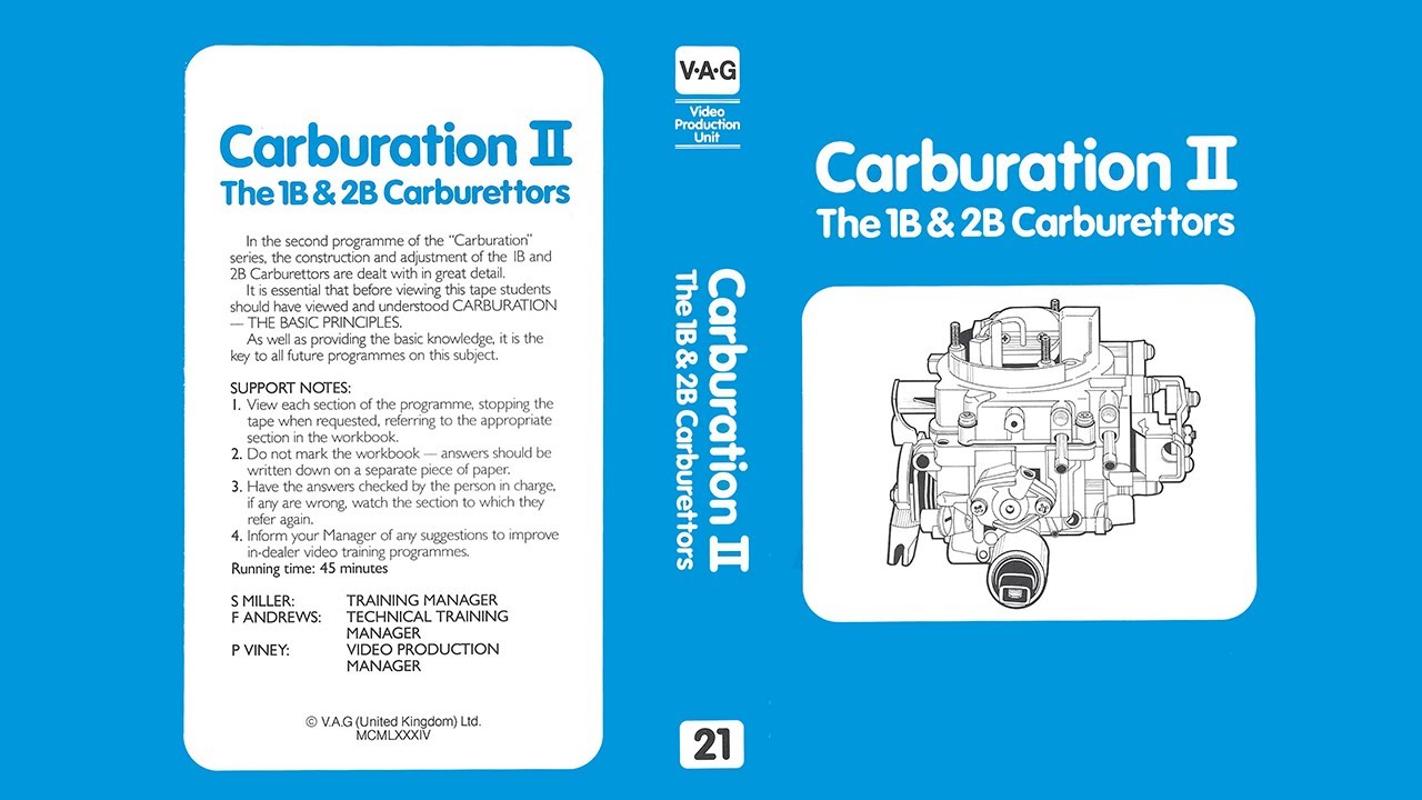 VW Training Video Carburation 2 The 1B & 2B Carburettors