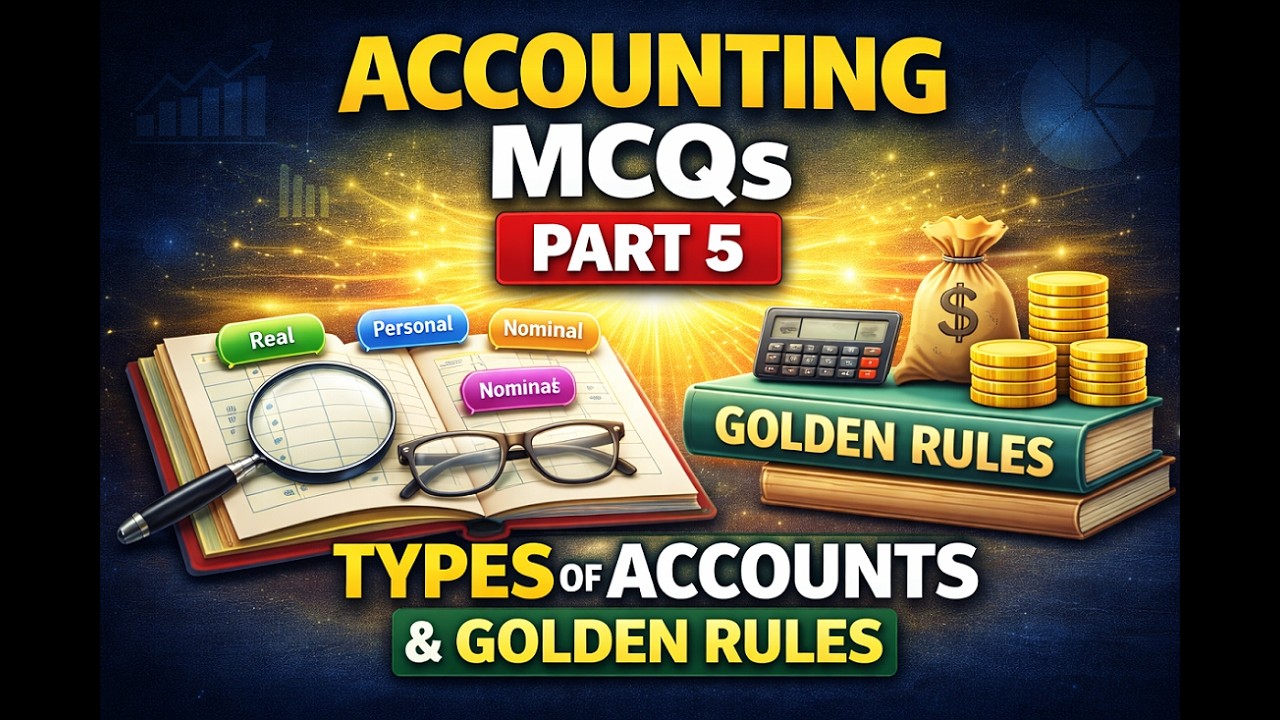 Types of Accounts & Golden Rules MCQs | Accounting MCQs Part 5 | Principles of Accounting