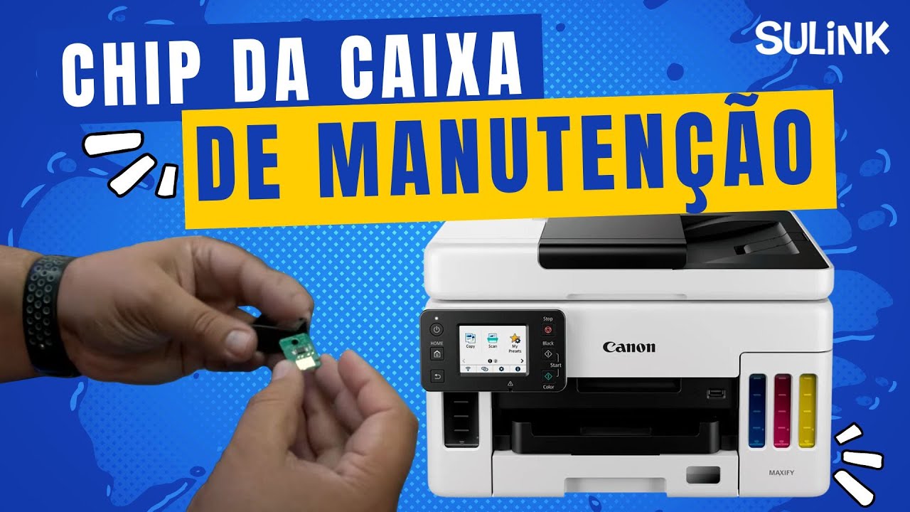 Como substituir o Chip da caixa de manutenção da Canon GX6010,  GX7010 e similares - SULINK