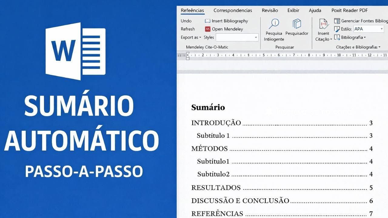 Como Fazer Sumário Automático no Word - 2026