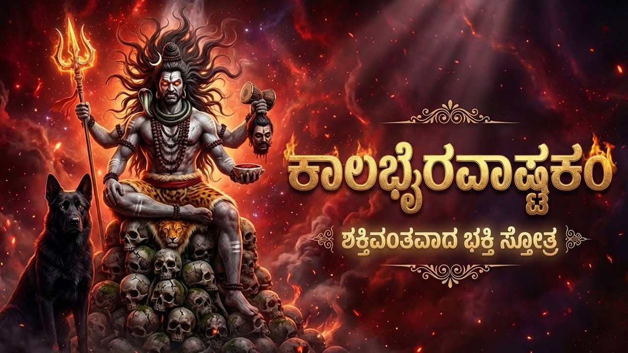 ಕಾಲಭೈರವ ಅಷ್ಟಕವನ್ನು ಕೇಳುವುದರಿಂದ ನಿಮ್ಮ ಭಯ ದೂರವಾಗುತ್ತದೆ | Kala Bhairavashtakam Kannada With Lyrics
