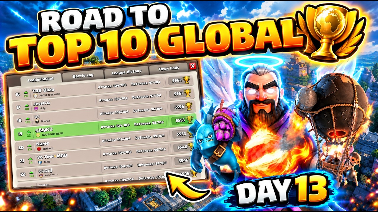 ROAD TO TOP 10 GLOBAL - Fireball Super Minions - Legend League Hits #10