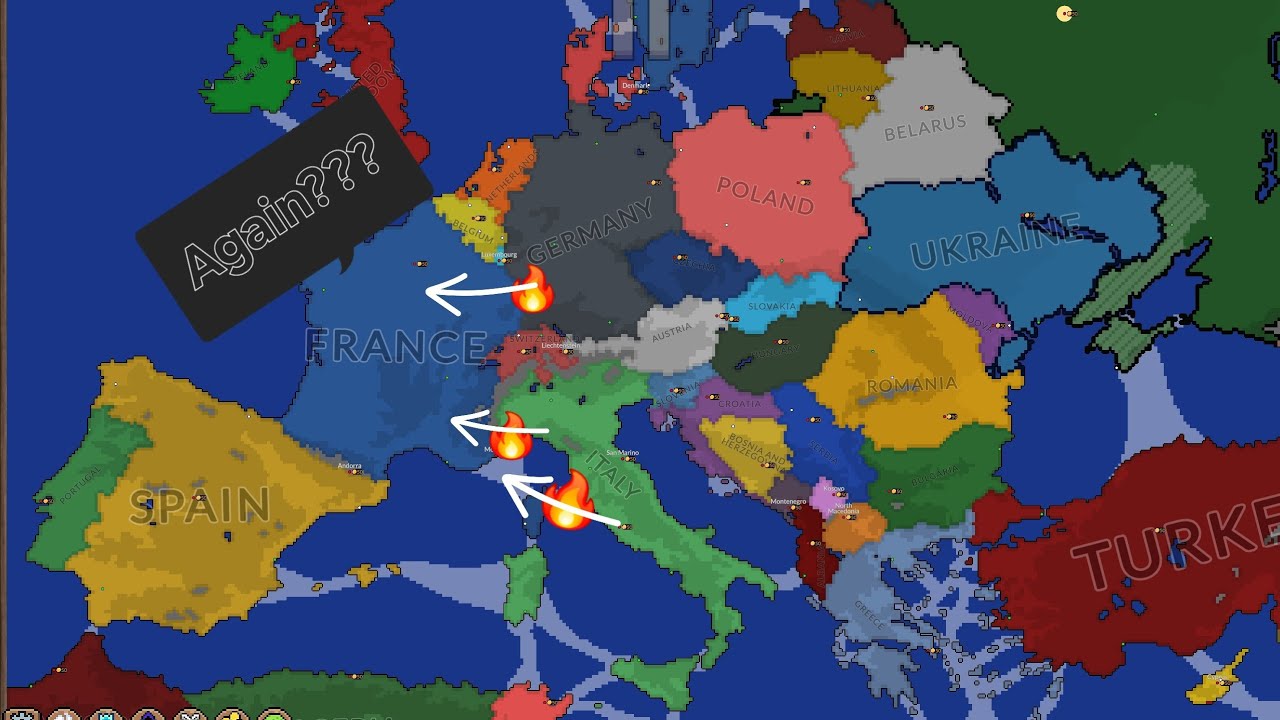 Italy and Germany vs France in Ages of Conflict