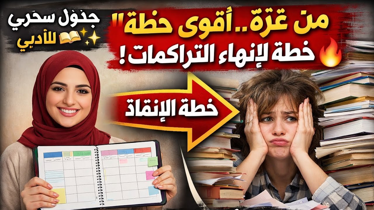 أقوى خطة لإنهاء تراكمات  في 4 أيام! (ردي على بطلة غزة) 📚🔥
