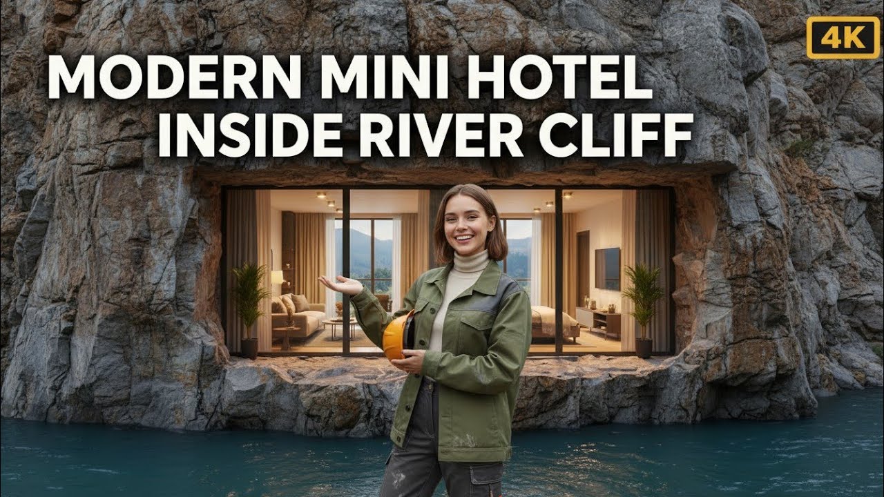I Built a Modern Mini Hotel Inside a River Cliff | Super Satisfying ASMR Construction