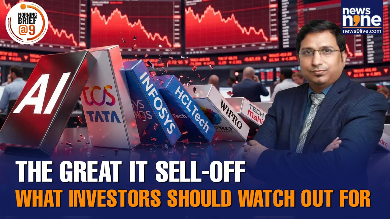 Bloodbath in IT Stocks: Sensex Falls Below 83K, Nifty Below 25,600 | TCS Down 5% | AI Impact | News9