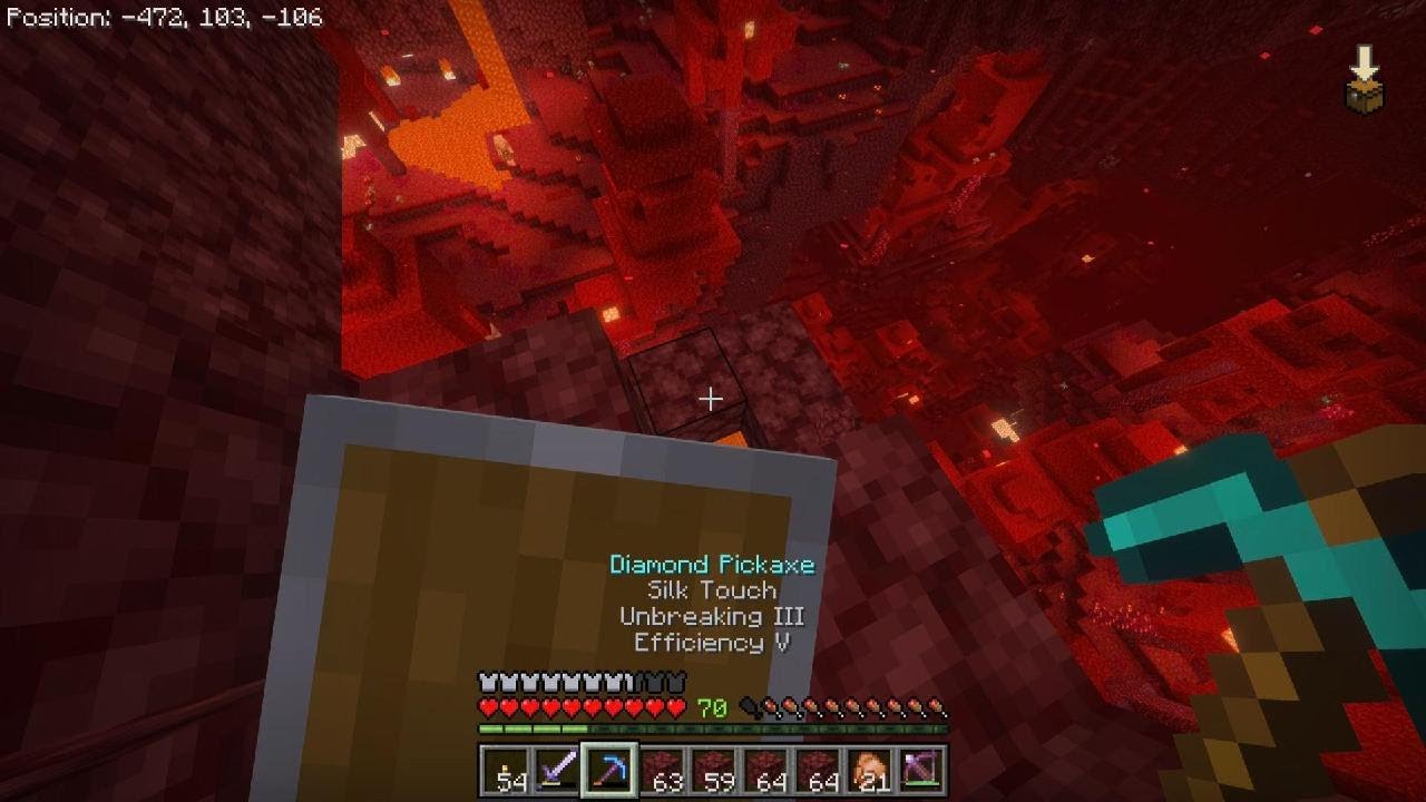 Nether stripmine to get to far away portal