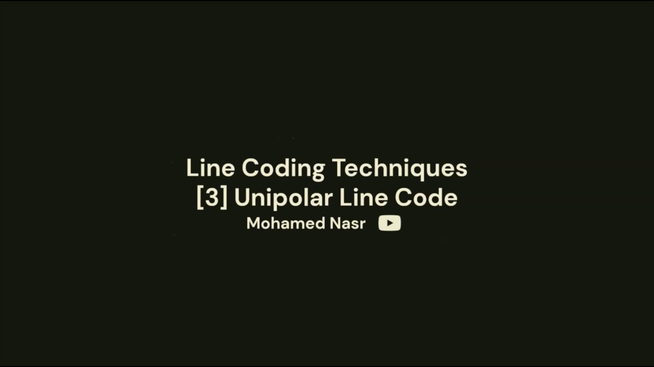[Arabic] Line Coding Techniques - [3] Unipolar Line Code