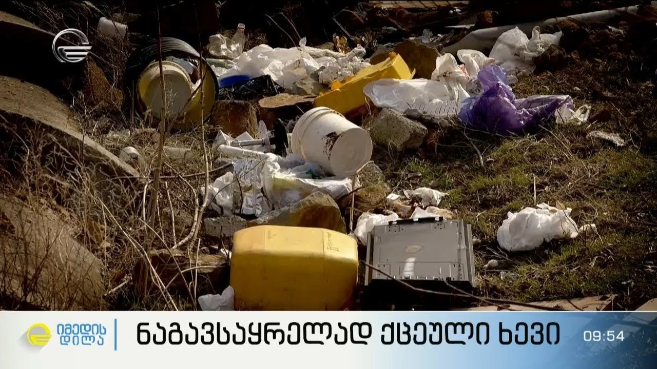 ნაგავსაყრელად ქცეული ხევი დიდ დიღომში