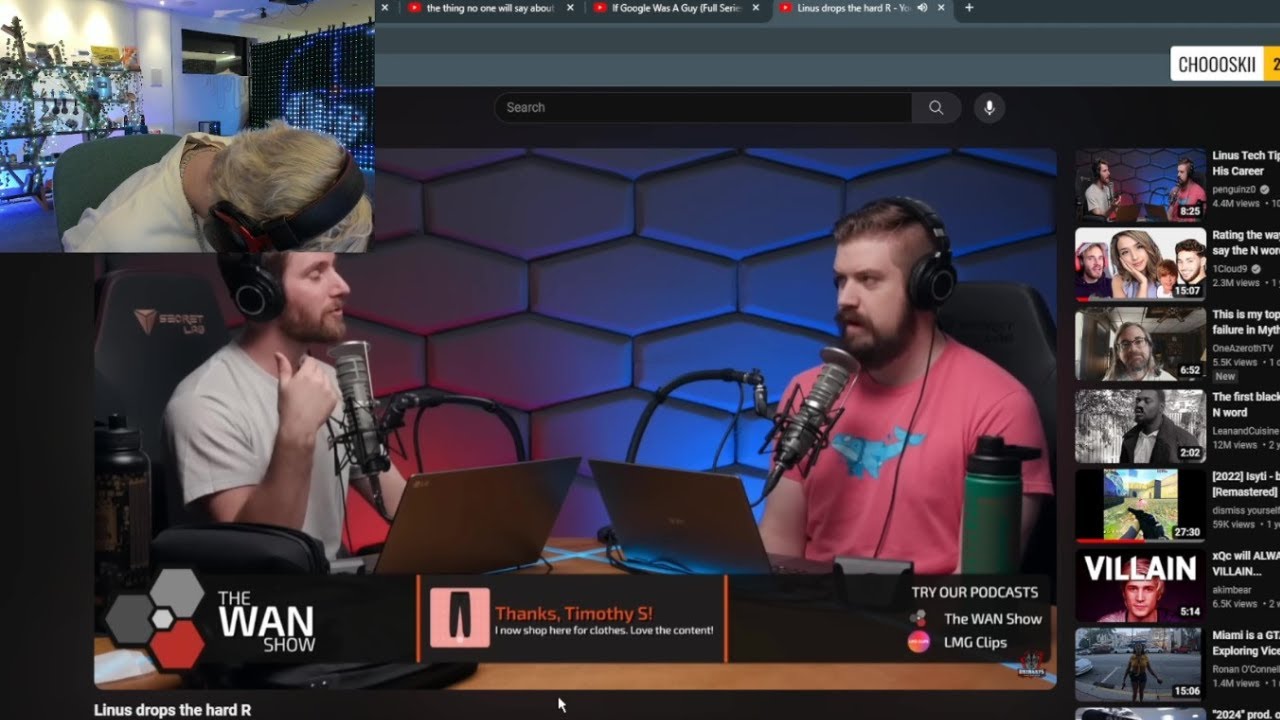 xQc умирает, смеясь над отказом Линуса от «The Hard R»