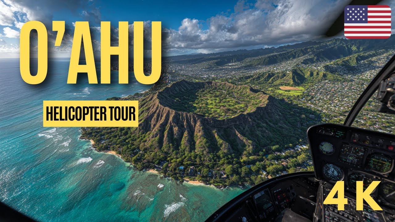 1-Hour Helicopter Tour Around Oahu, Hawaii | Jurassic Park, Waikiki, Diamond Head & More in 4K