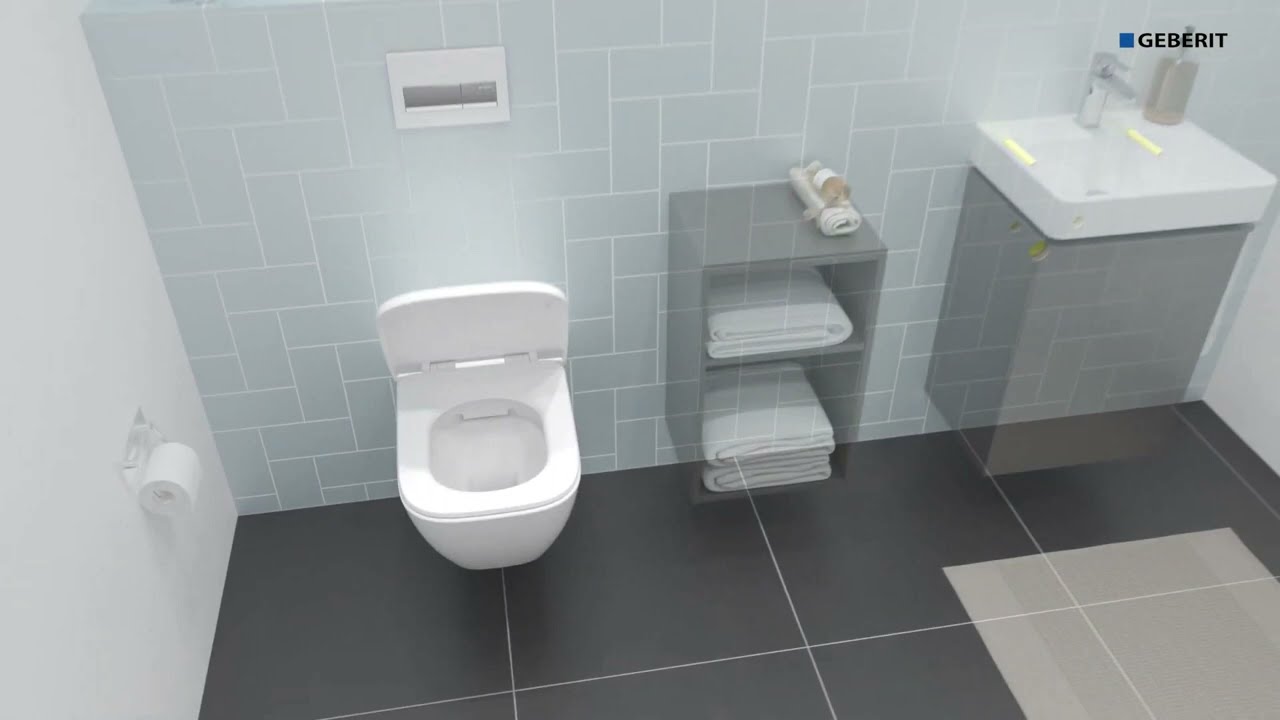 طريقة تركيب سيفون كرسي معلق جيبرت الماني GEBERIT Alpha 12cm